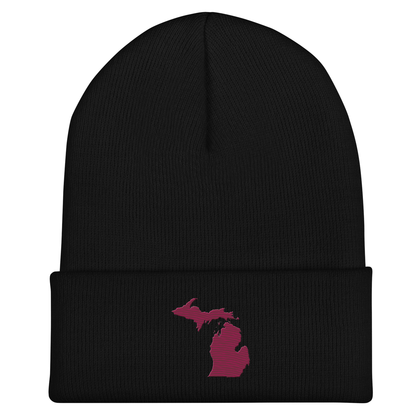 Michigan Cuffed Beanie | Ruby Red Outline