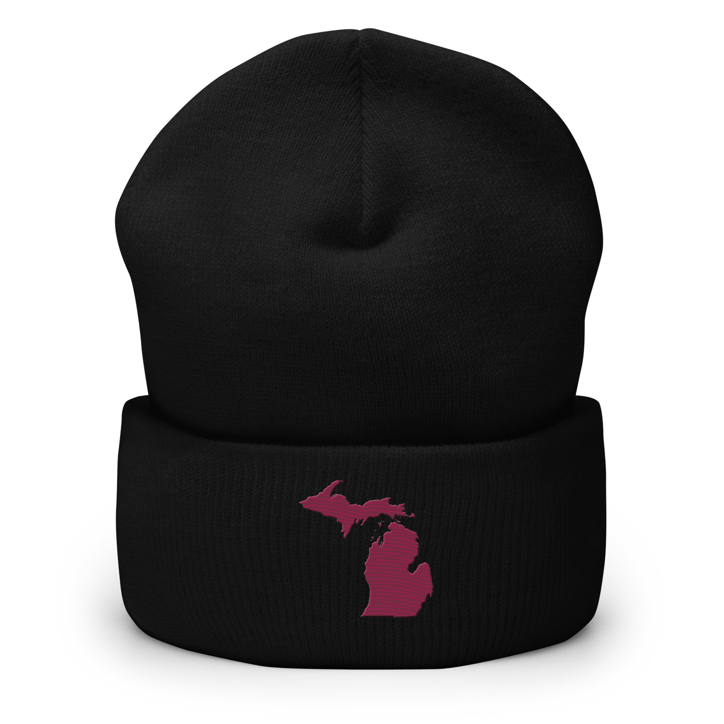 Michigan Cuffed Beanie | Ruby Red Outline