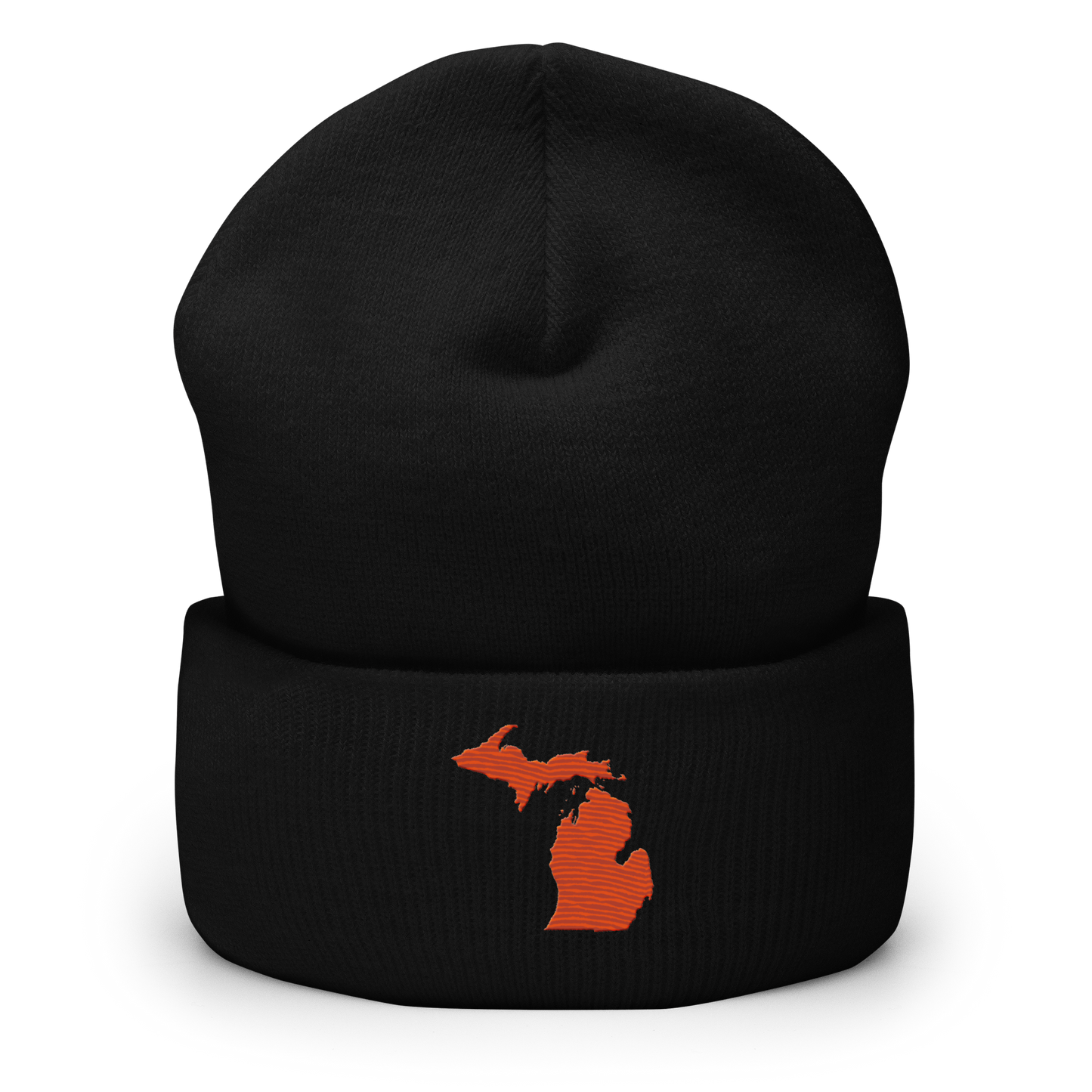 Michigan Cuffed Beanie | Maple Leaf Orange Outline