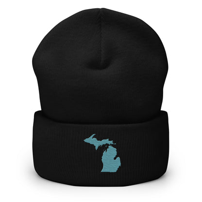 Michigan Cuffed Beanie | Huron Blue Outline