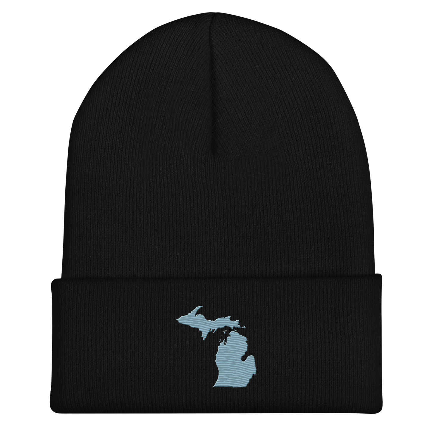 Michigan Cuffed Beanie | Opal Blue Outline