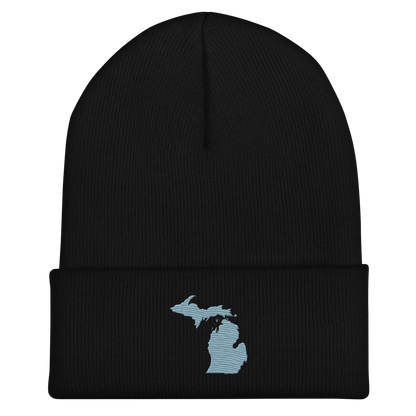 Michigan Cuffed Beanie | Opal Blue Outline