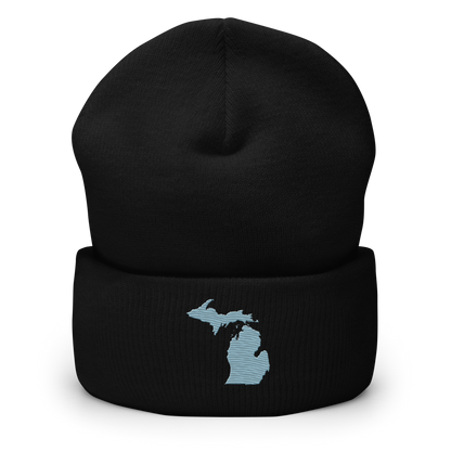 Michigan Cuffed Beanie | Opal Blue Outline