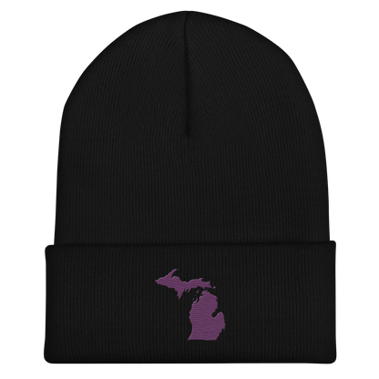 Michigan Cuffed Beanie | Plum Outline