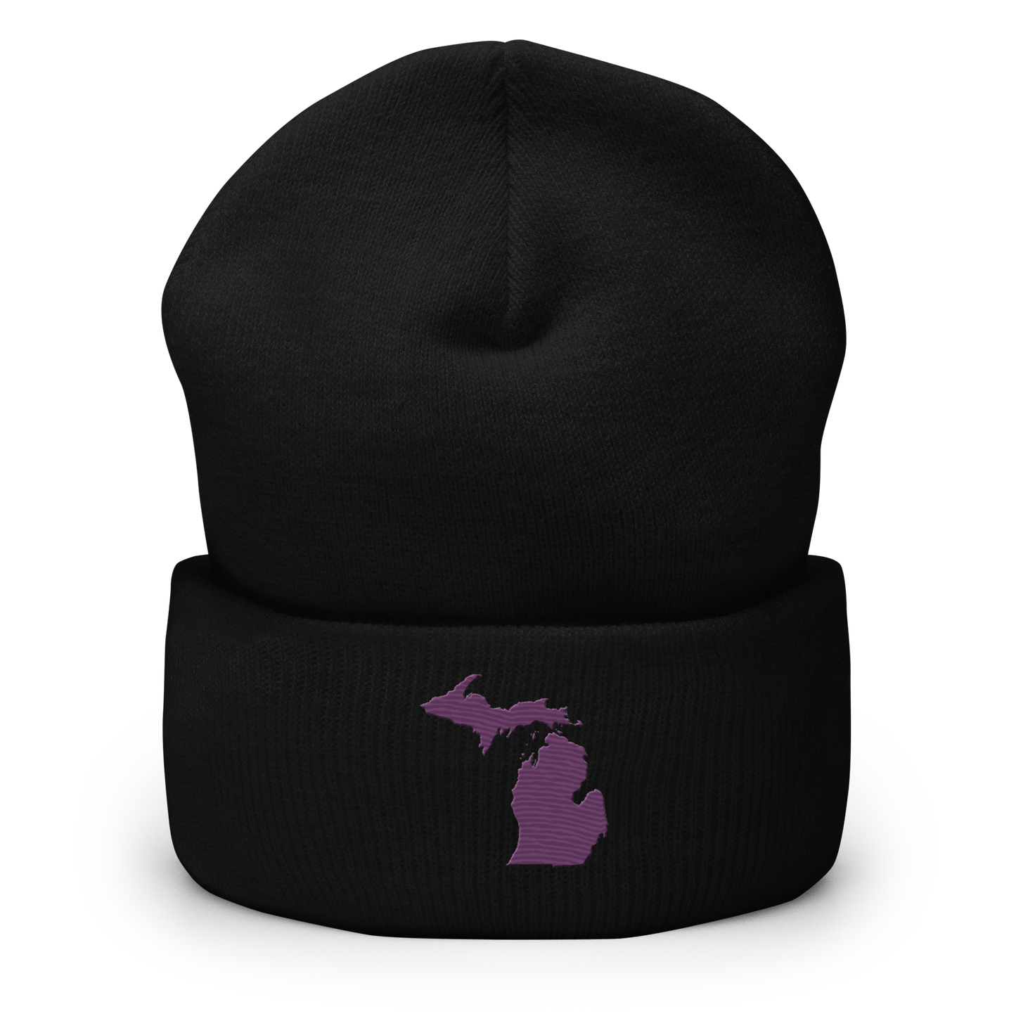 Michigan Cuffed Beanie | Plum Outline