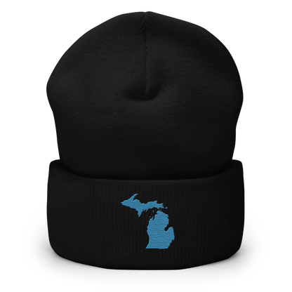 Michigan Cuffed Beanie | Traverse Blue Outline