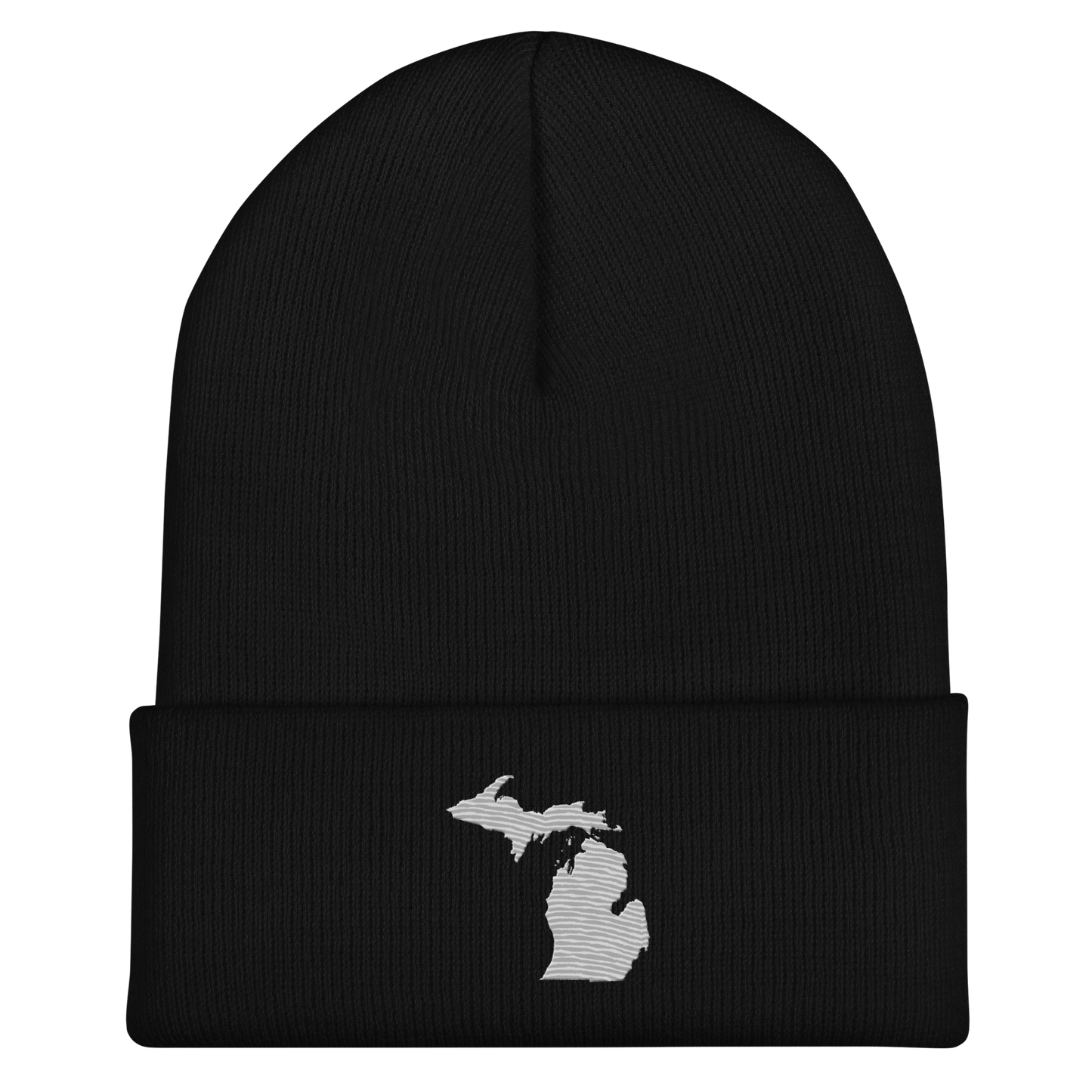 Michigan Cuffed Beanie | Platinum Outline