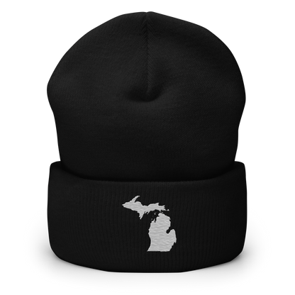 Michigan Cuffed Beanie | Platinum Outline