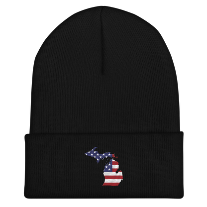 Michigan Cuffed Beanie | Patriotic Outline