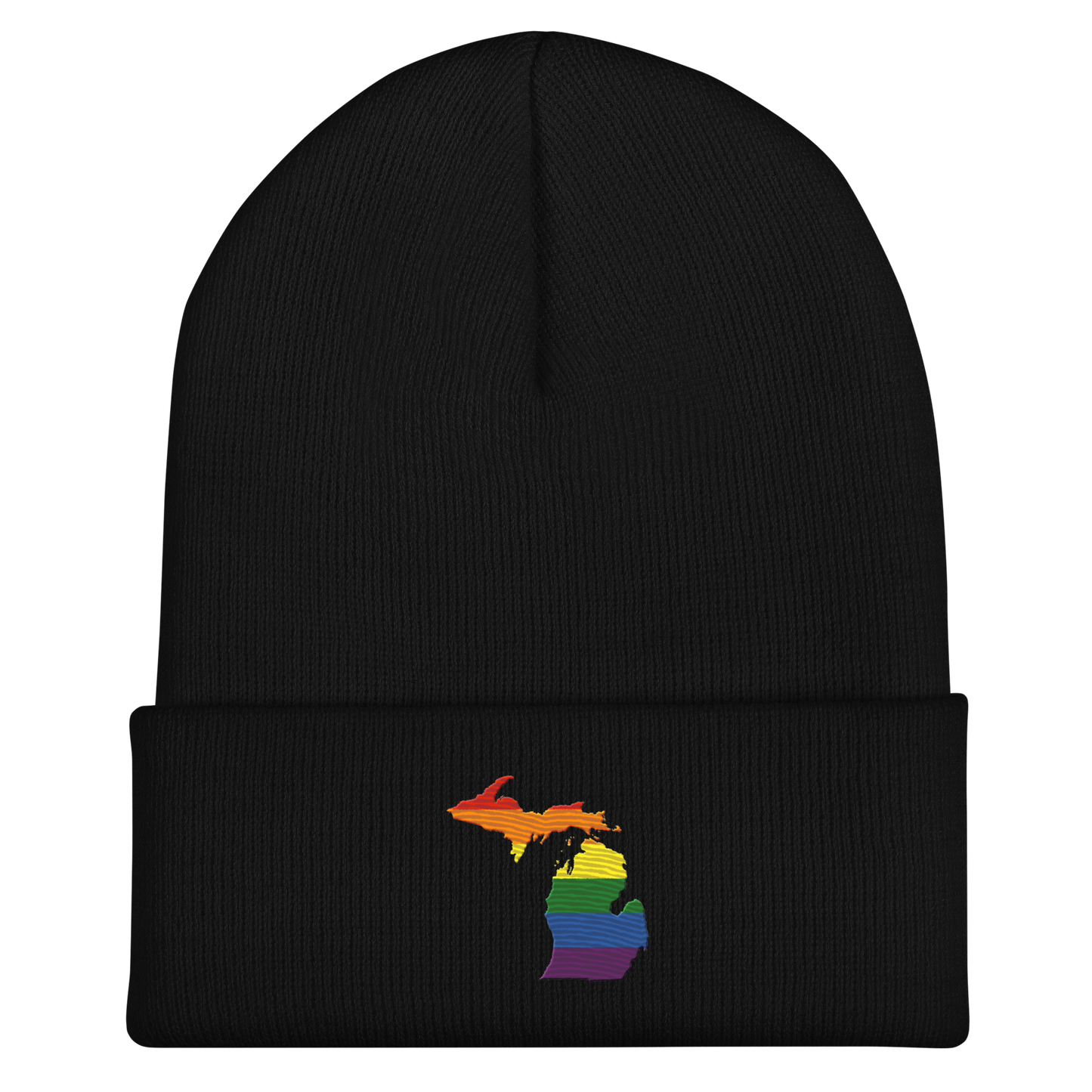 Michigan Cuffed Beanie | Rainbow Pride Outline