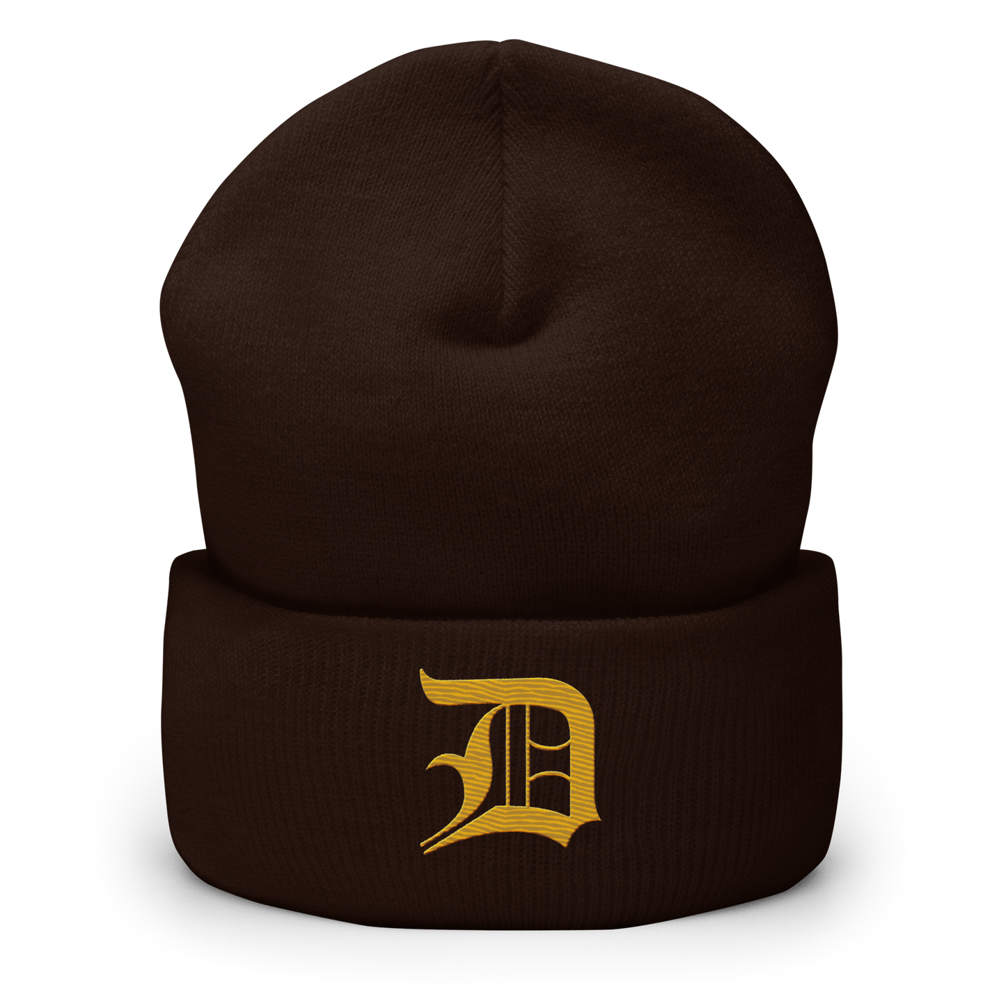 Detroit 'Old English D' Cuffed Beanie (Gold)