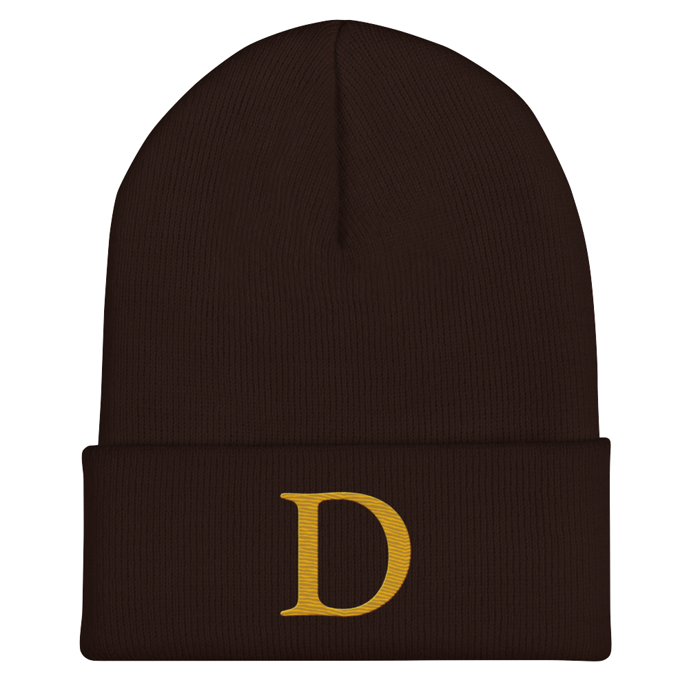 Detroit 'Old French D' Cuffed Beanie (Gold)