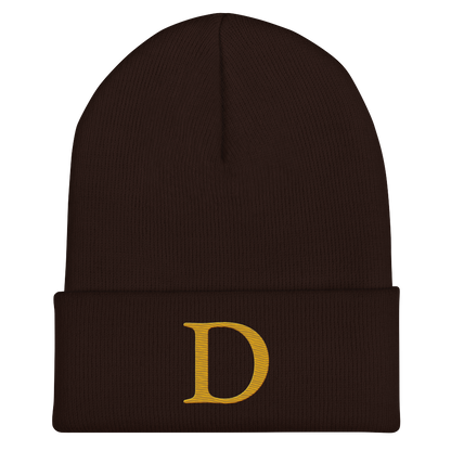 Detroit 'Old French D' Cuffed Beanie (Gold)