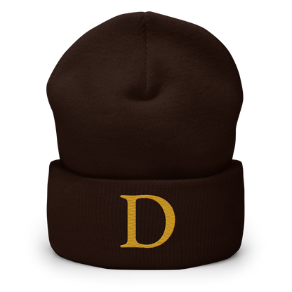 Detroit 'Old French D' Cuffed Beanie (Gold)