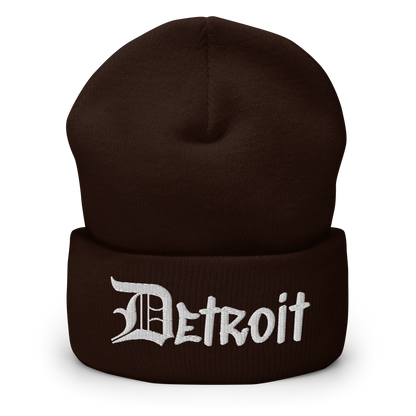 'Detroit' Cuffed Beanie (OED Tag Font)