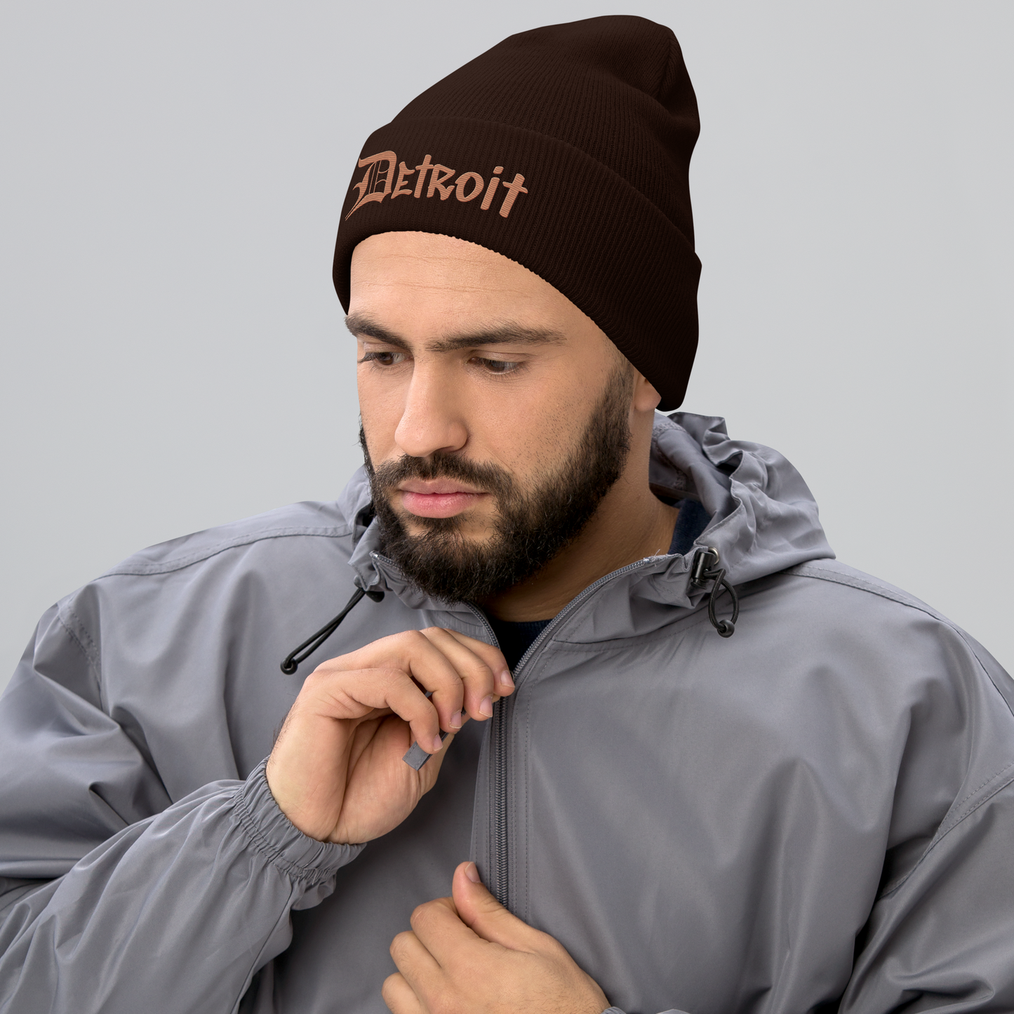 'Detroit' Cuffed Beanie (OED Tag Font) | Copper