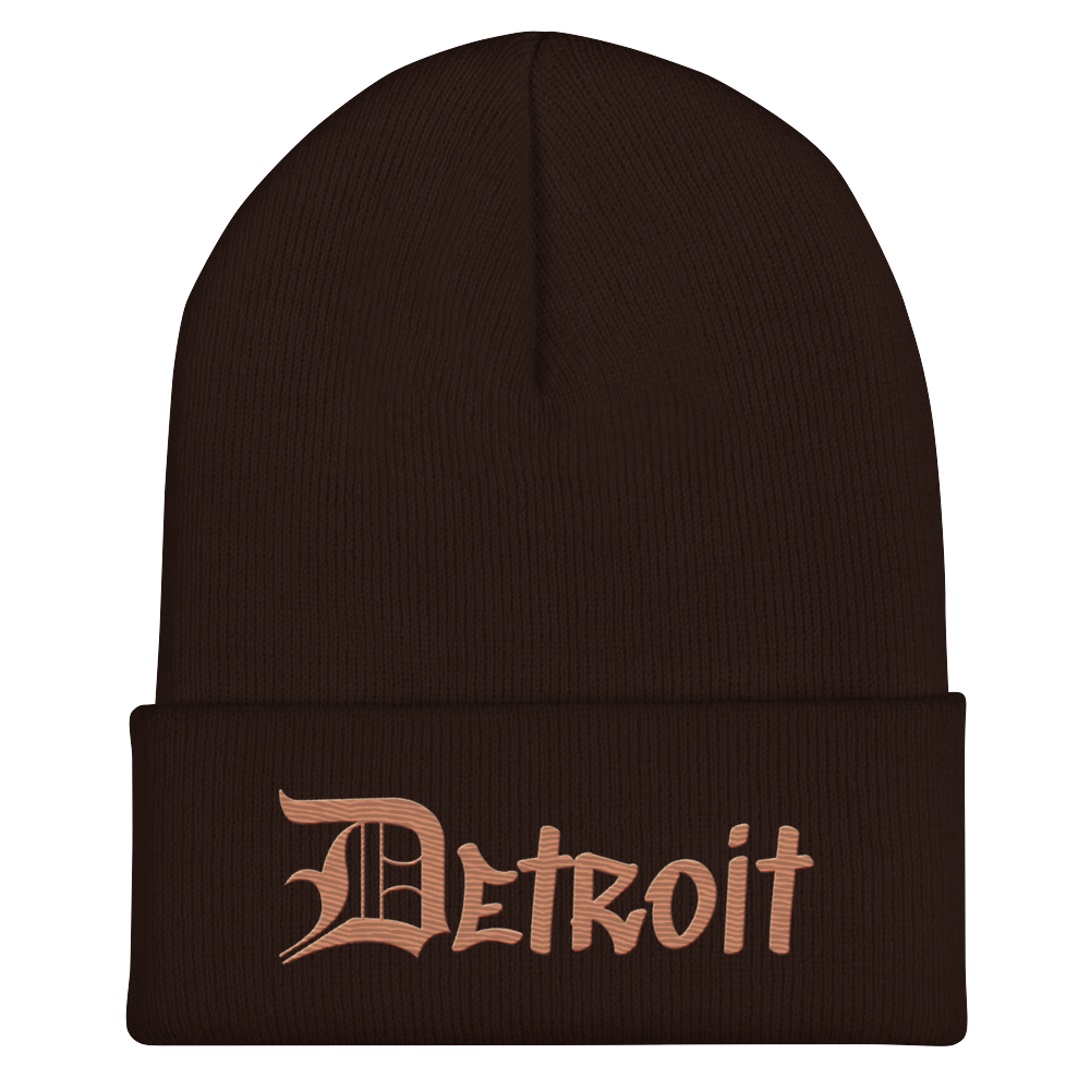 'Detroit' Cuffed Beanie (OED Tag Font) | Copper