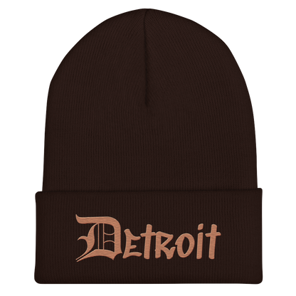 'Detroit' Cuffed Beanie (OED Tag Font) | Copper