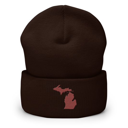 Michigan Cuffed Beanie | Ore Dock Red Outline