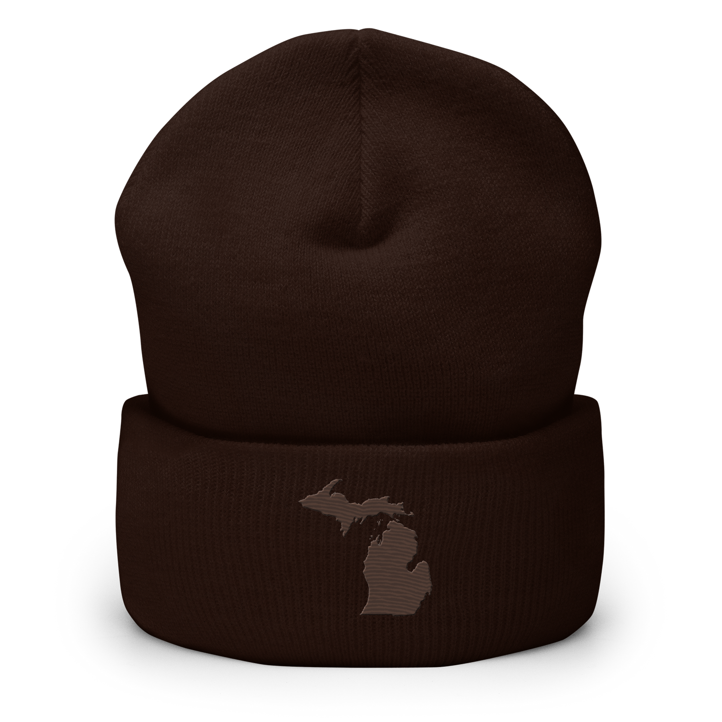 Michigan Cuffed Beanie | Hickory Brown Outline