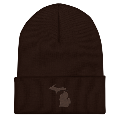 Michigan Cuffed Beanie | Hickory Brown Outline