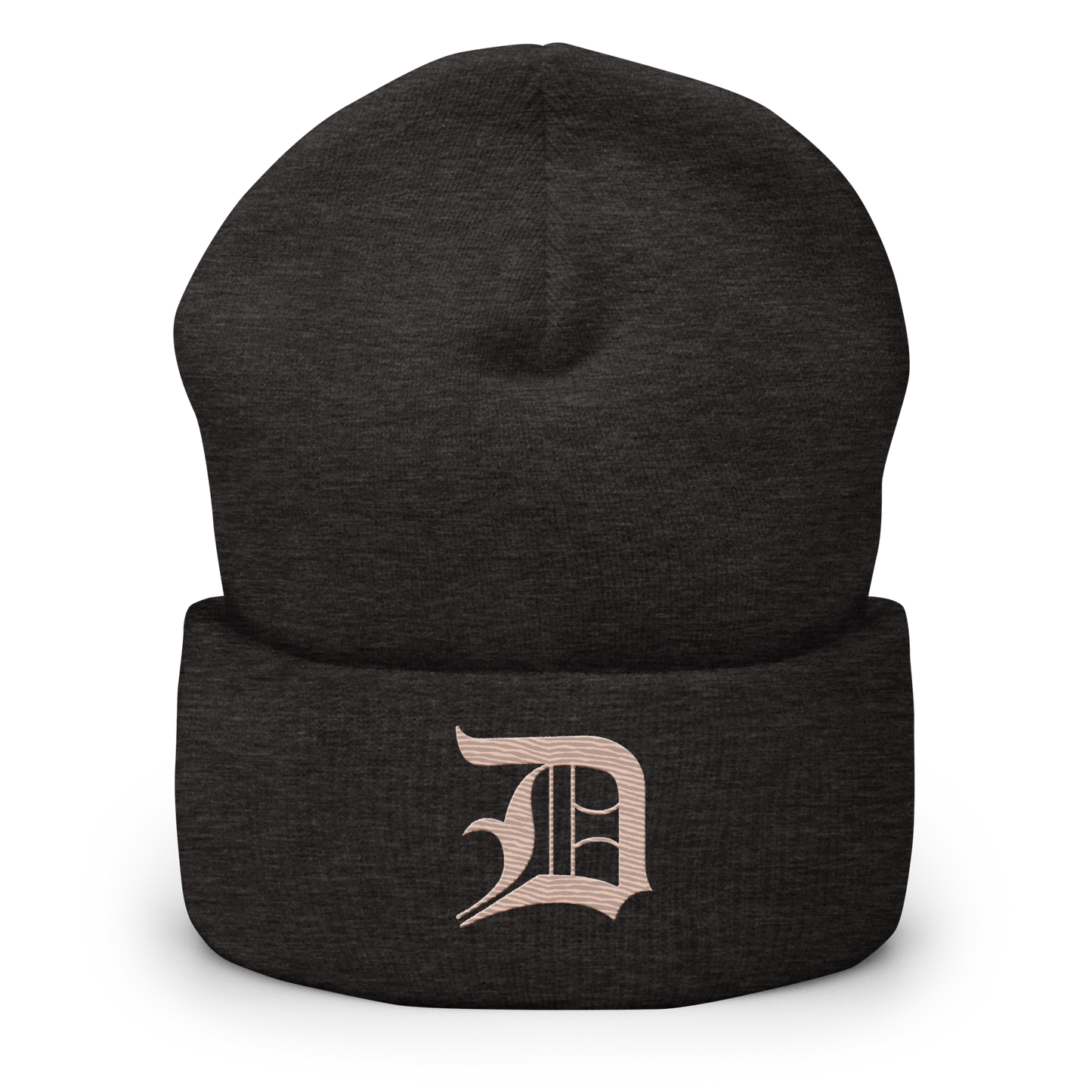 Detroit 'Old English D' Cuffed Beanie (Rose Gold)