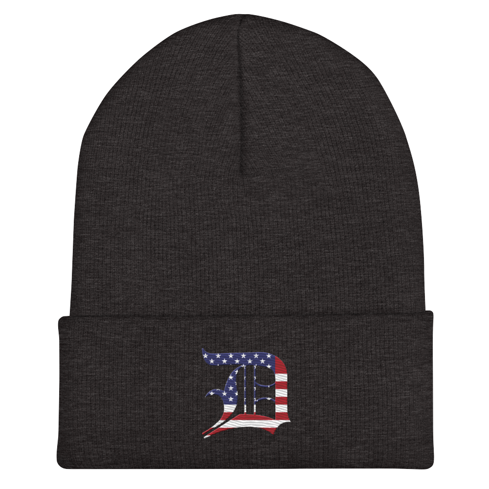 Detroit 'Old English D' Cuffed Beanie (Patriotic Edition)