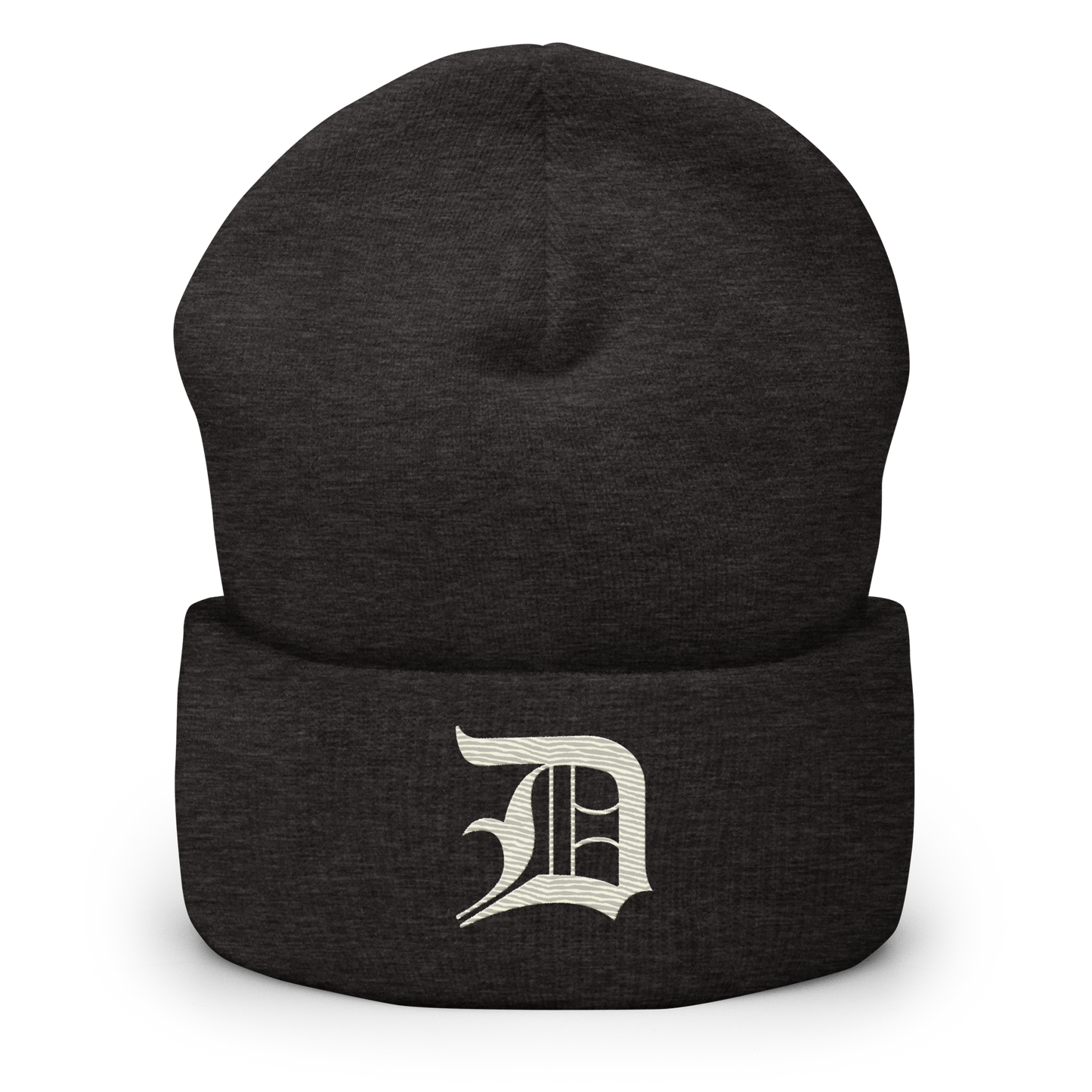 Detroit 'Old English D' Cuffed Beanie (Ivory White)