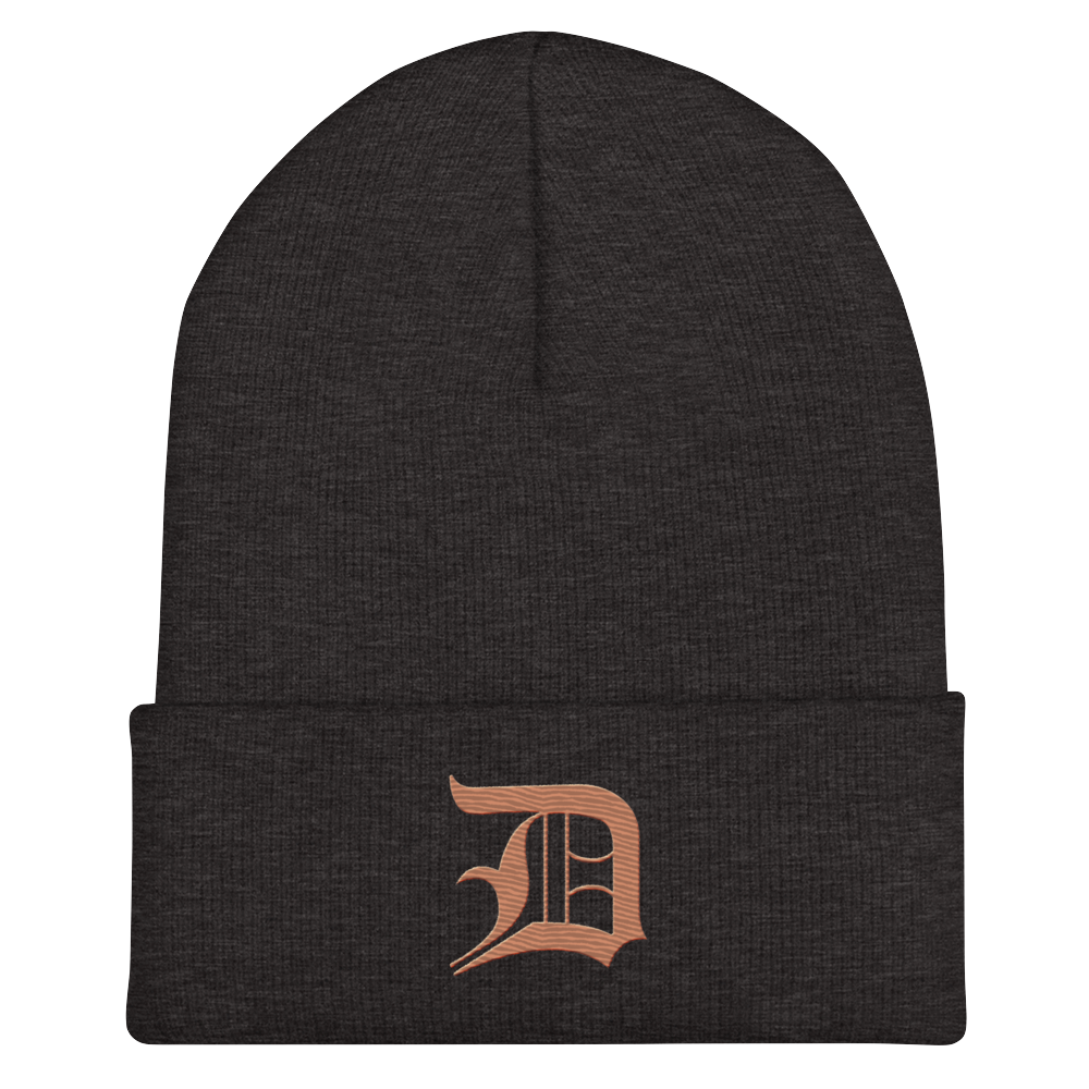 Detroit 'Old English D' Cuffed Beanie (Copper)