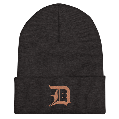 Detroit 'Old English D' Cuffed Beanie (Copper)