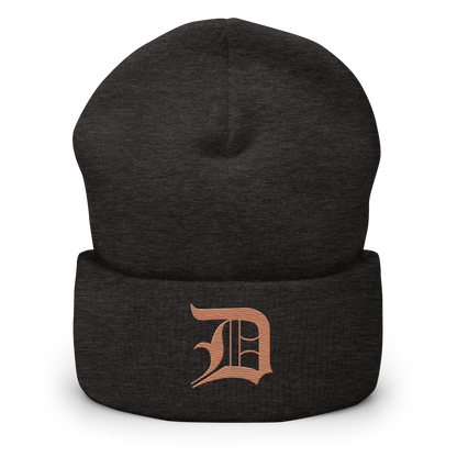 Detroit 'Old English D' Cuffed Beanie (Copper)