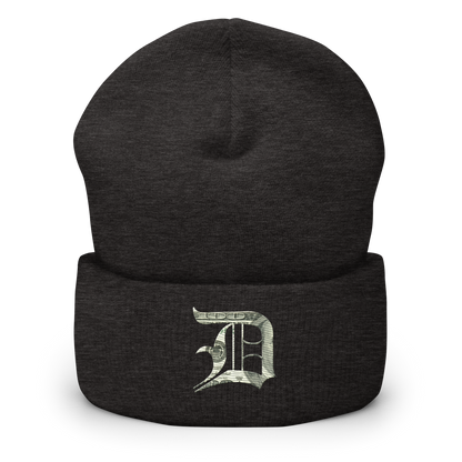 Detroit 'Old English D' Cuffed Beanie (Benjamins Edition)