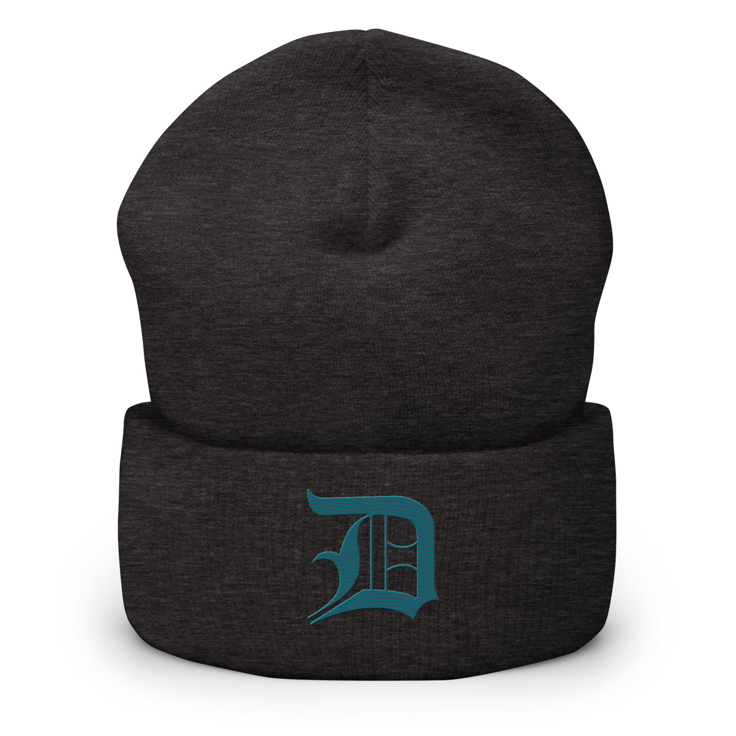 Detroit 'Old English D' Cuffed Beanie (Auburn HIlls Teal)