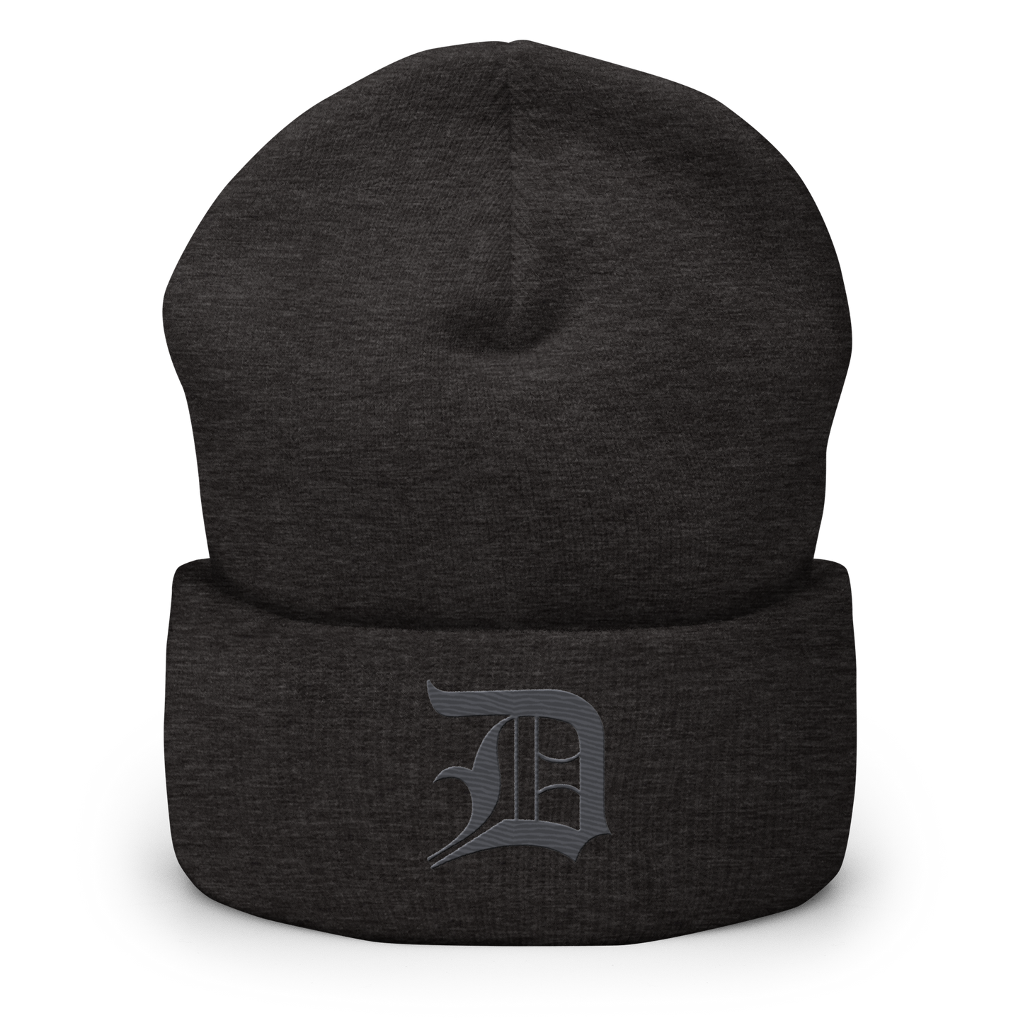 Detroit 'Old English D' Cuffed Beanie (Iron Ore Grey)