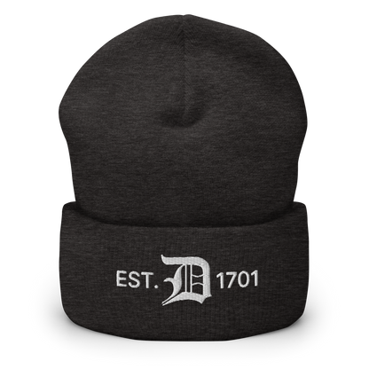 Detroit 'EST. 1701' Cuffed Beanie (w/ Old English 'D')