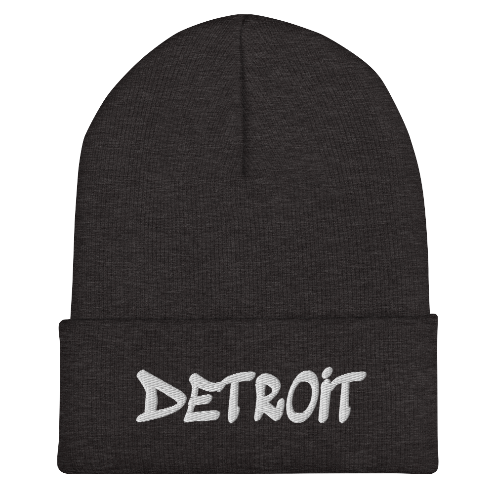 'Detroit' Cuffed Beanie (Tag Font)