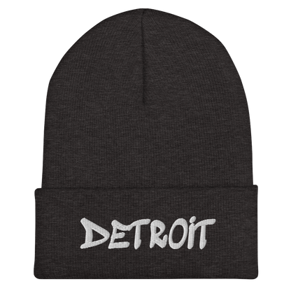 'Detroit' Cuffed Beanie (Tag Font)