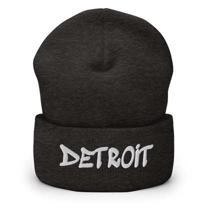 'Detroit' Cuffed Beanie (Tag Font)