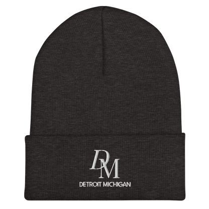 'DM Detroit Michigan' Cuffed Beanie (Luxury Goods Parody)