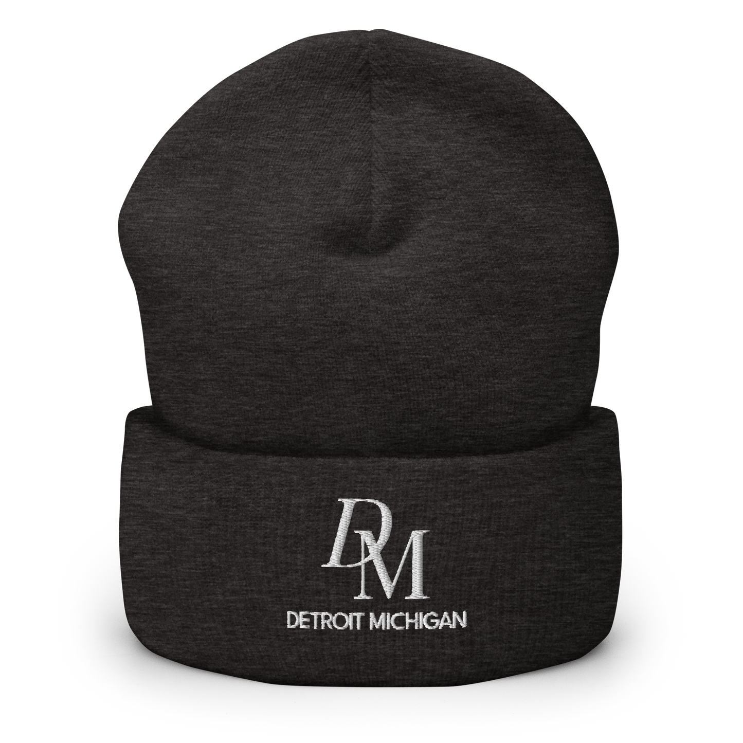 'DM Detroit Michigan' Cuffed Beanie (Luxury Goods Parody)