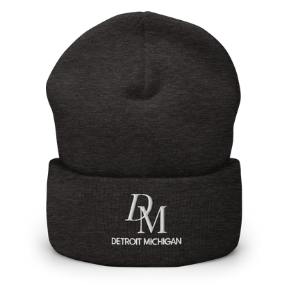 'DM Detroit Michigan' Cuffed Beanie (Luxury Goods Parody)