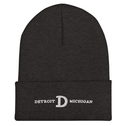 'Detroit Michigan' Cuffed Beanie (w/ Old French 'D')