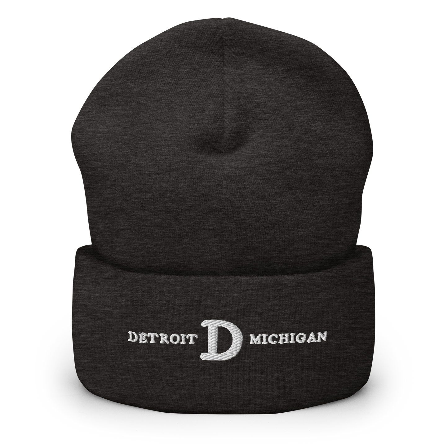 'Detroit Michigan' Cuffed Beanie (w/ Old French 'D')