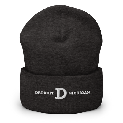 'Detroit Michigan' Cuffed Beanie (w/ Old French 'D')