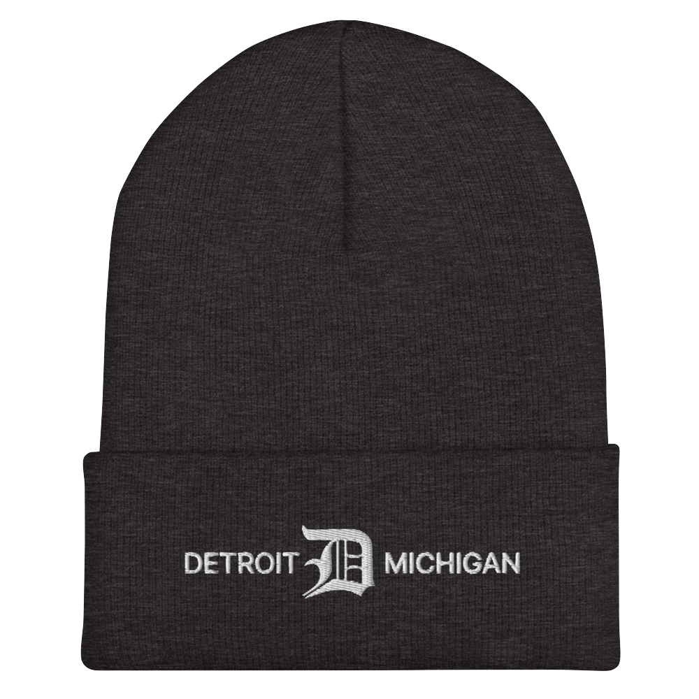 'Detroit Michigan' Cuffed Beanie (w/ Old English 'D')