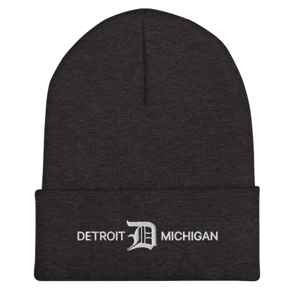 'Detroit Michigan' Cuffed Beanie (w/ Old English 'D')