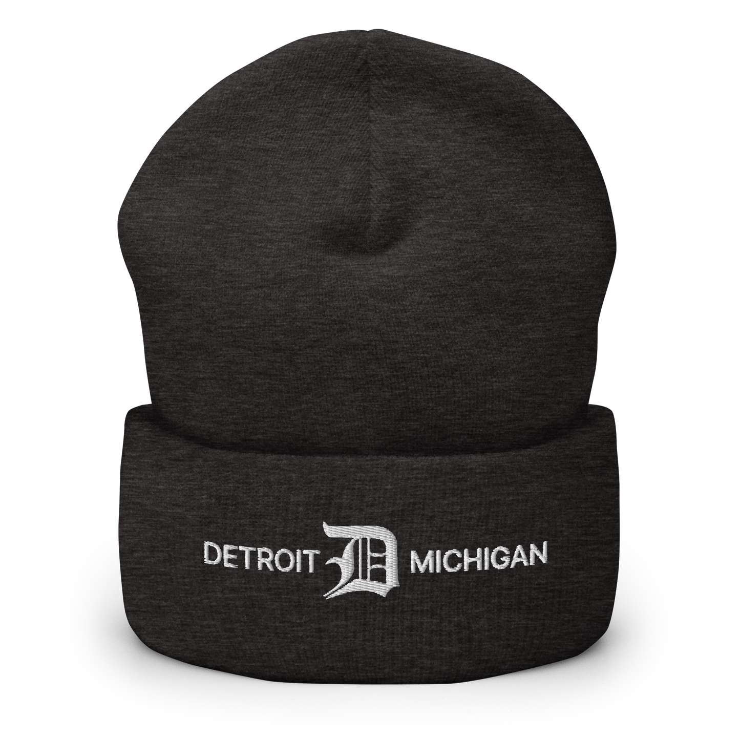 'Detroit Michigan' Cuffed Beanie (w/ Old English 'D')