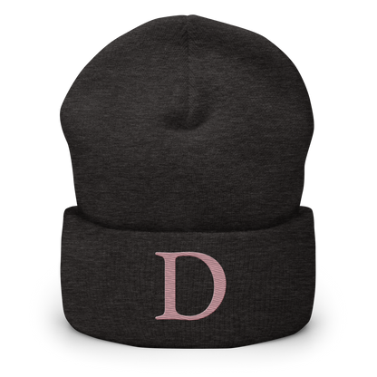 Detroit 'Old French D' Cuffed Beanie (Cherry Blossom Pink)