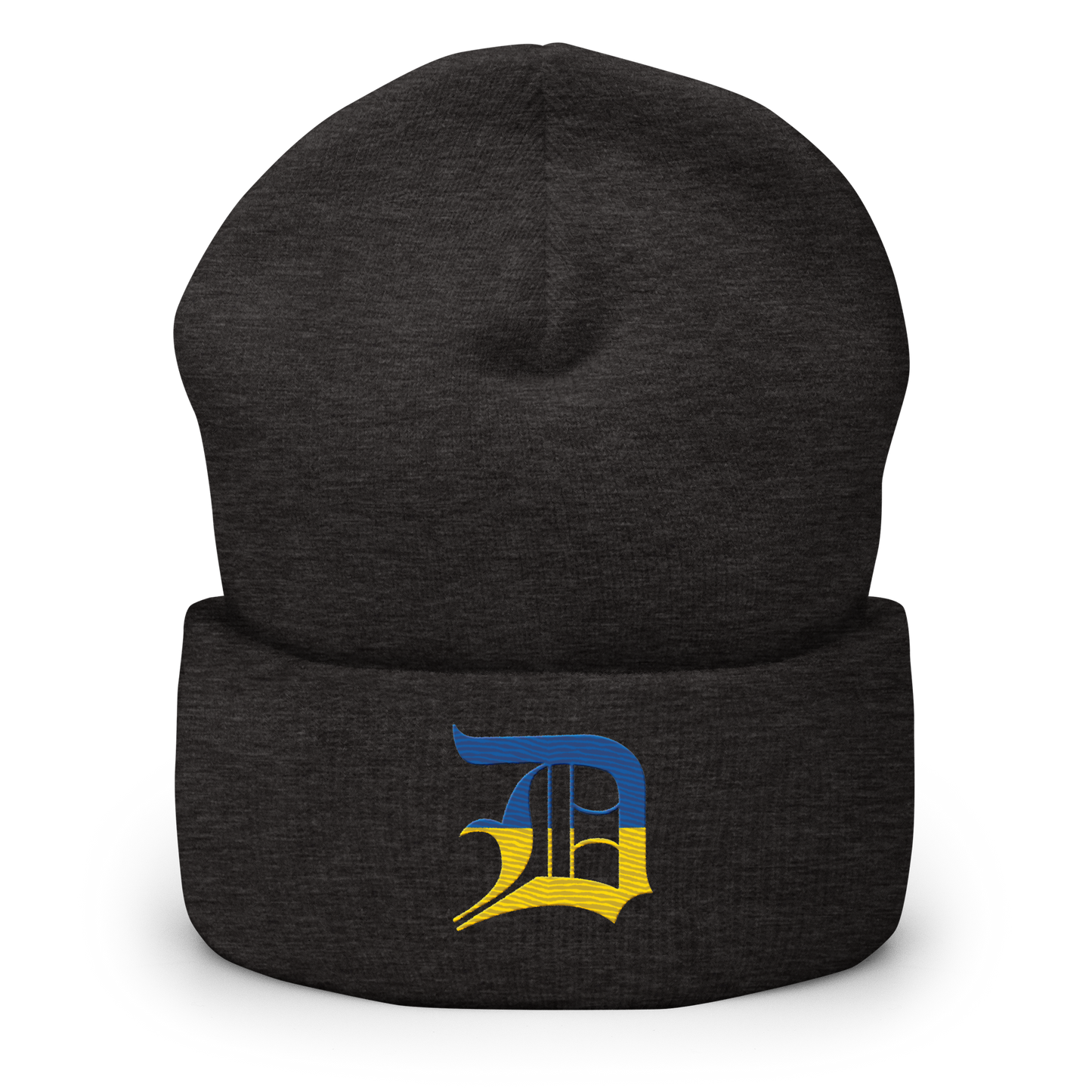 Detroit 'Old English D' Cuffed Beanie (Ukraine Edition)