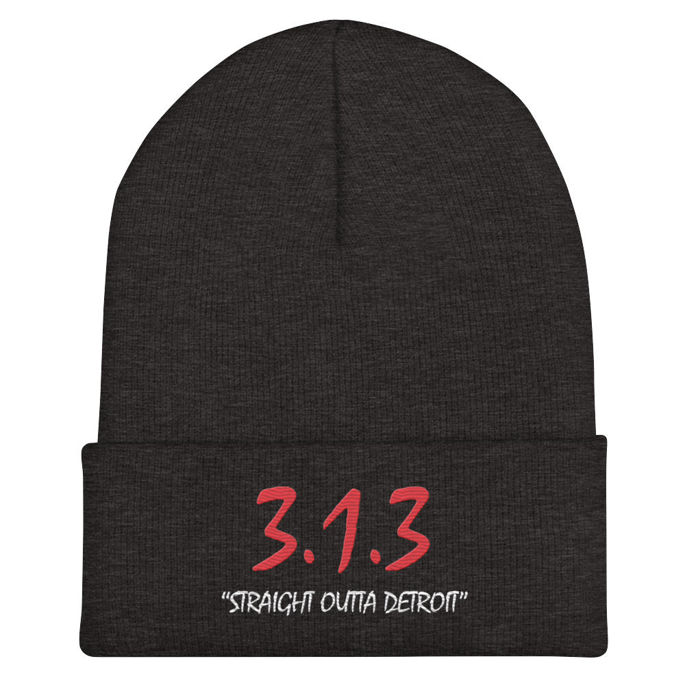 '313 Straight Outta Detroit' Cuffed Beanie